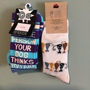 Gumball Poodle (OS) and K. Bell socks (Shoe SZ 4-10) Bundle of Two Pairs New